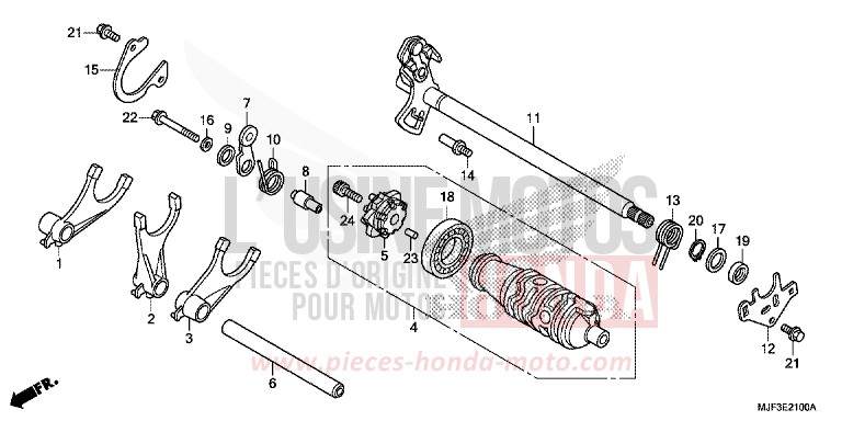 BARILLET DE SELECTION (CTX700A) de CTX700 ABS DARKNESS BLACK METALLIC (NH463) 2014
